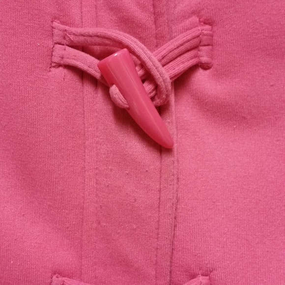Girls - Pink Hooded Fleece-like Jacket - Large - Picture 3 of 9